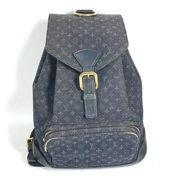 LOUIS VUITTON M92455 Monogram Mini Denim MontsourisGM Backpack Navy - Picture 1 of 13